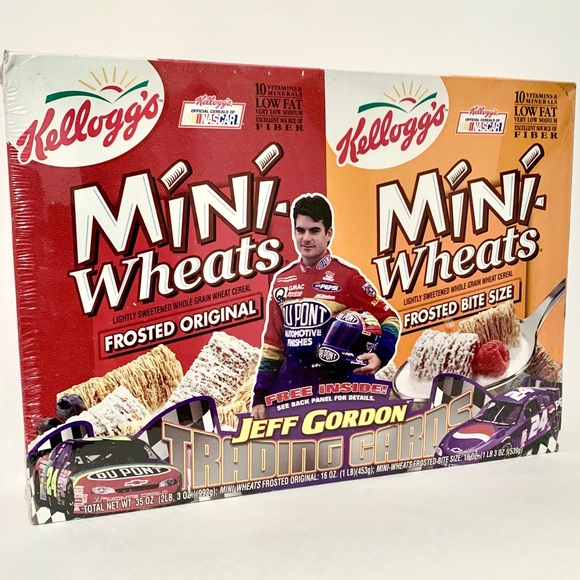 JEFF GORDON 1999 Frosted Mini-Wheats Nascar Vintage Cereal 2 & Trading Cards - Picture 1 of 3